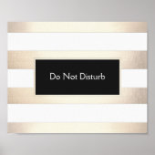 Striped FAUX Gold Foil en Black storen niet Poster (Voorkant)
