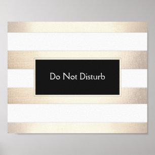 Striped FAUX Gold Foil en Black storen niet Poster