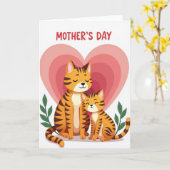 Striped Feline Love Card Kaart (Gele Bloem)