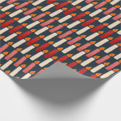 Striped Festive Candle Holiday Wrapping Paper Cadeaupapier (Hoek)