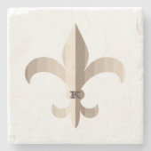 Striped Fleur de lis Stenen Onderzetter (Voorkant)