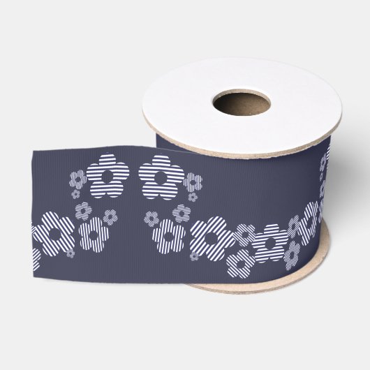 Striped Flowers Grosgrain Lint (Spoel)