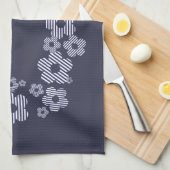Striped Flowers Theedoek (Quarter Fold)