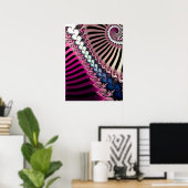 Striped Fractal Pattern Poster (Thuiskantoor)