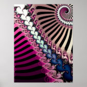 Striped Fractal Pattern Poster (Voorkant)