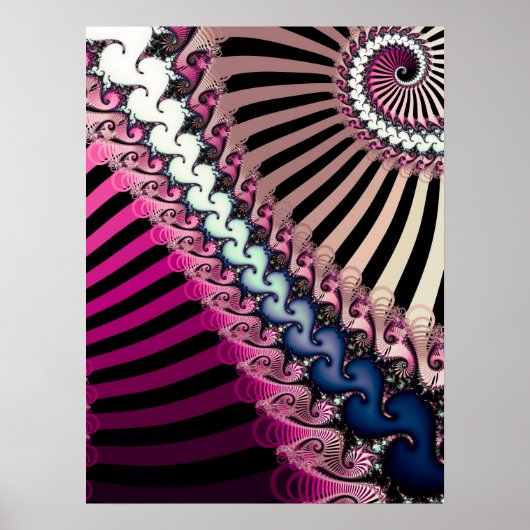 Striped Fractal Pattern Poster (Voorkant)