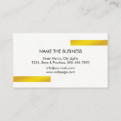 Striped Geometric Modern Gold Faux Professional Visitekaartje (Achterkant)