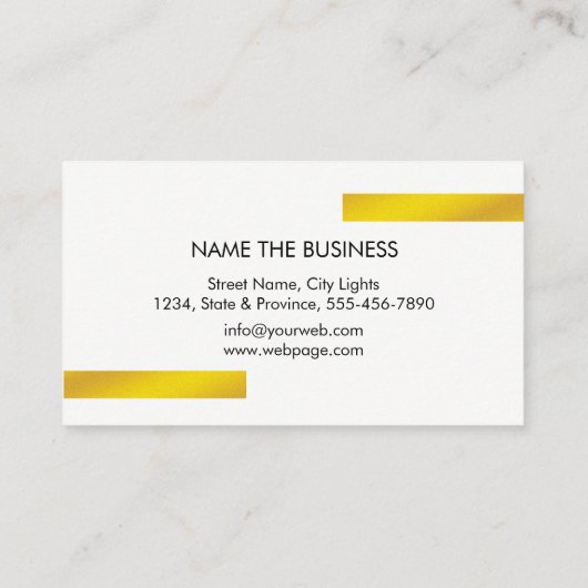 Striped Geometric Modern Gold Faux Professional Visitekaartje (Achterkant)
