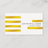 Striped Geometric Modern Gold Faux Professional Visitekaartje (Voorkant)