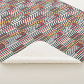 striped geometric pattern sherpa deken (3/4)