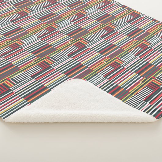  striped geometric pattern sherpa deken (3/4)