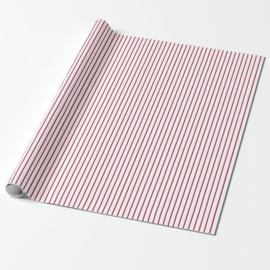 Striped Gift Wrapping Paper-Red-White 06 Cadeaupapier (Uitgerold)