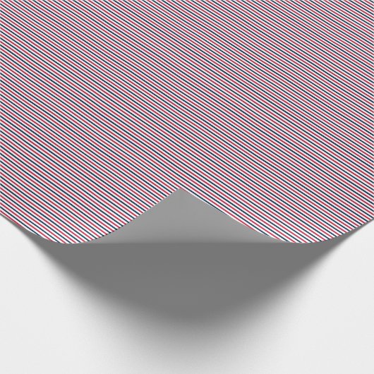 Striped Gift Wrapping Paper-Red-White-Blue-06 Cadeaupapier (Hoek)