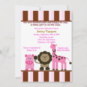 Striped Girl Safari Uitnodiging (Voorkant)