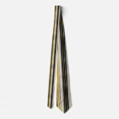 Striped Gold and Silver Necktie Stropdas (Achterkant)