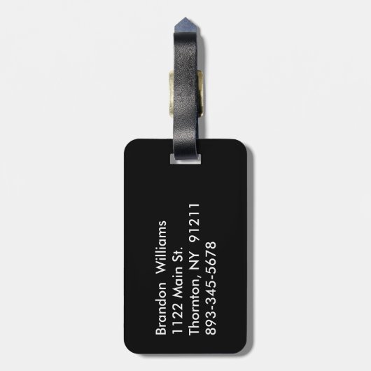 Striped Gold Mr. Bagagelabel (Achterkant verticaal)