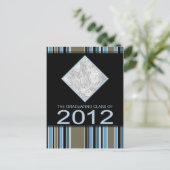 striped graduation notice 2012 aankondigingskaart (Staand voorkant)