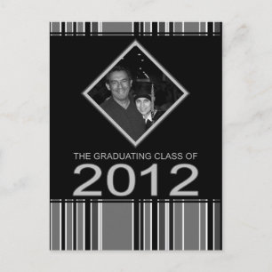 striped graduation notice 2012 uitnodiging briefkaart