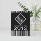 striped graduation notice 2012 uitnodiging briefkaart (Staand voorkant)