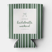 Striped Green Coquette Bow Bachelorette Weekend Blikjeskoeler (Voorkant)