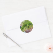 Striped Green Slipper Orchid Envelope Seal Ronde Sticker (Envelop)