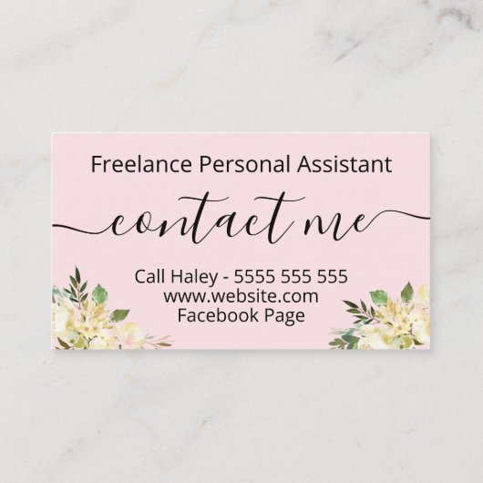 Striped Greenery Home Organizer en dekluntter Visitekaartje (Achterkant)