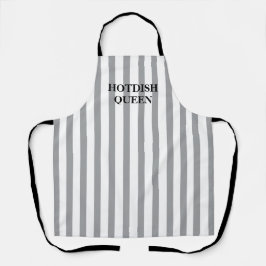 Striped Grey Hotdish Queen All-Over Print Schort