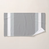 Striped Grey, Midtone Grey, White Bath Towel Set Bad Handdoek (Handdoek)