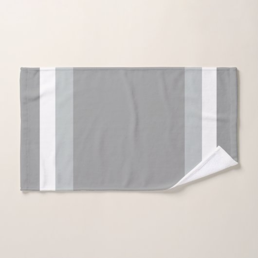 Striped Grey, Midtone Grey, White Bath Towel Set Bad Handdoek (Handdoek)