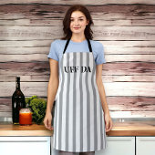Striped Grey Uff Da All-Over Print Apron Schort