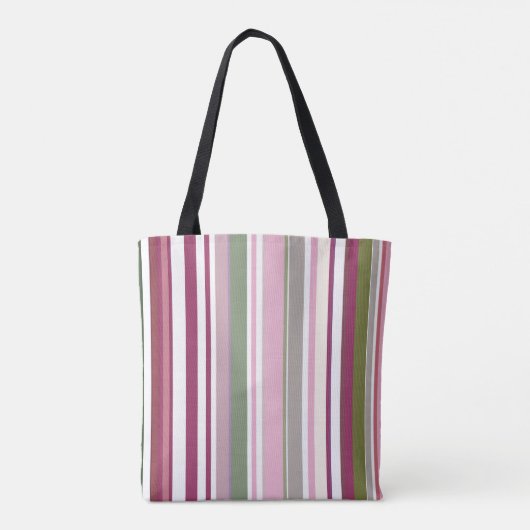 Striped Grocery Shopping Canvas tas (Achterkant)