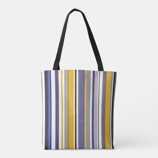 Striped Grocery Shopping Canvas tas (Achterkant)