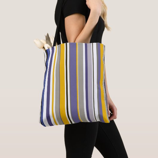 Striped Grocery Shopping Canvas tas (Dichtbij)