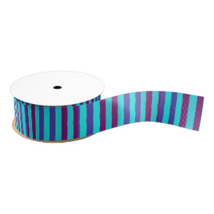 Striped Grosgrain lint:Blauw, Roze, Paarse strepen Lint