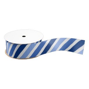 Striped Grosgrain lint:Blauwe en witte strepen Lint