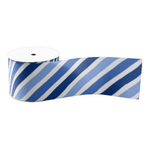 Striped Grosgrain lint:Blauwe en witte strepen Lint