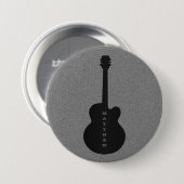 Striped Guitar Button, zwart Ronde Button 7,6 Cm (Voorkant /achterkant)