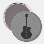 Striped Guitar Magnet, Black Magneet (Voorkant / Achterkant)