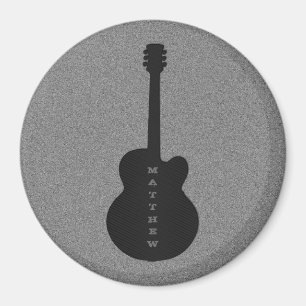 Striped Guitar Magnet, Black Magneet