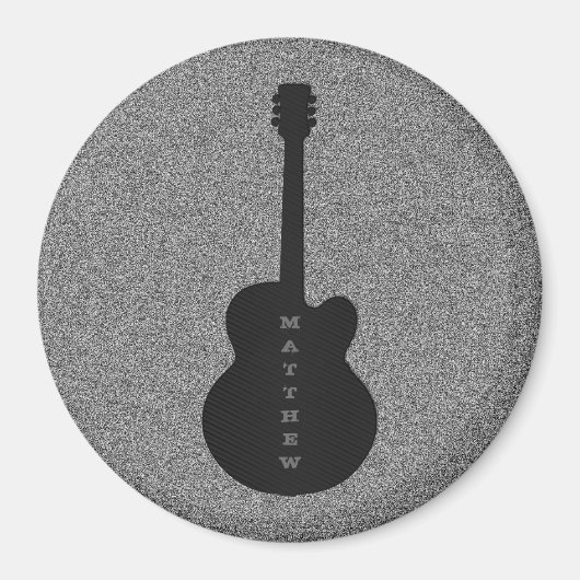 Striped Guitar Magnet, Black Magneet (Voorkant)