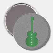 Striped Guitar Magnet, Green Magneet (Voorkant / Achterkant)