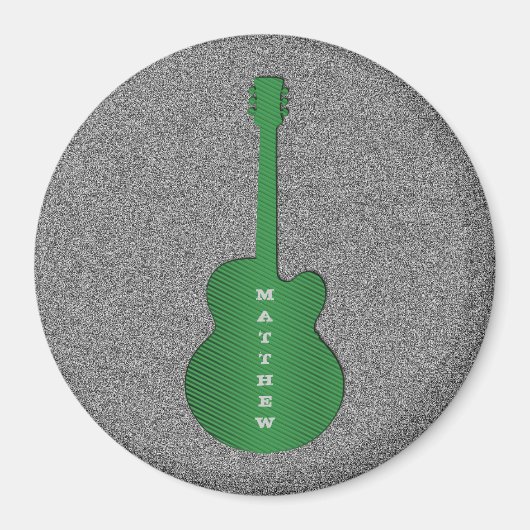 Striped Guitar Magnet, Green Magneet (Voorkant)