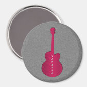 Striped Guitar Magnet, Hot Pink Magneet (Voorkant / Achterkant)