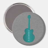 Striped Guitar Magnet, Turquoise Magneet (Voorkant / Achterkant)