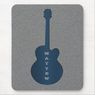 Striped Guitar Mousepad, Blue Muismat