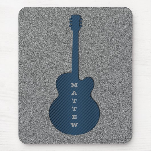 Striped Guitar Mousepad, Blue Muismat (Voorkant)
