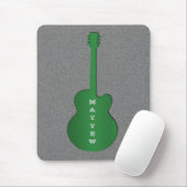 Striped Guitar Mousepad, Green Muismat (Met muis)