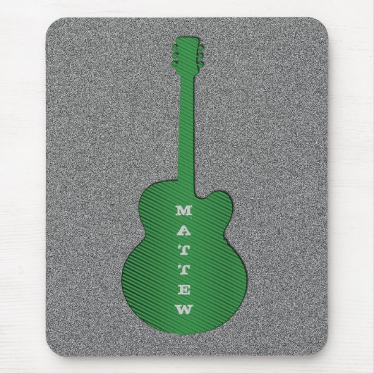 Striped Guitar Mousepad, Green Muismat (Voorkant)