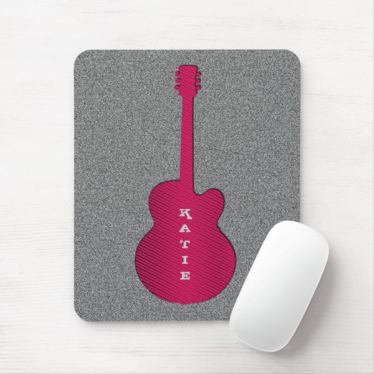 Striped Guitar Mousepad, Hot Pink Muismat (Met muis)