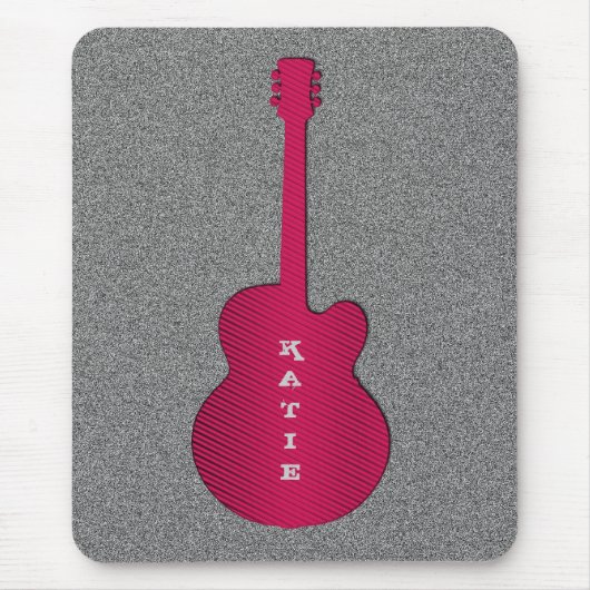 Striped Guitar Mousepad, Hot Pink Muismat (Voorkant)